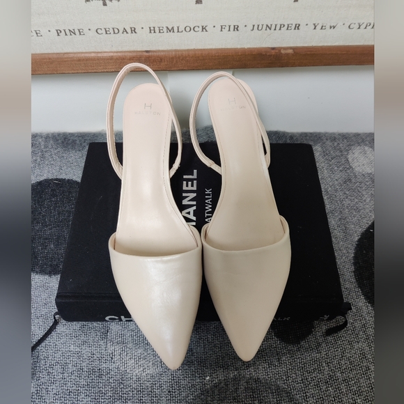 Halston Nude Sling Backs - 11 - Picture 6 of 8